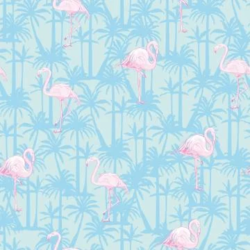 Seamless flamingo pattern vector illustration Stock Illustration