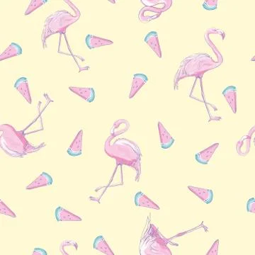 Seamless flamingo pattern vector illustration 스톡 일러스트