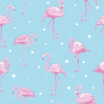 Seamless flamingo pattern vector illustration Illustrazione stock