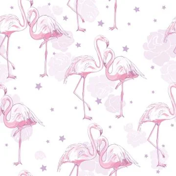 Seamless flamingo pattern vector illustration 스톡 일러스트