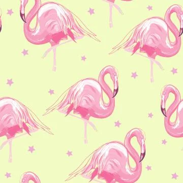 Seamless flamingo pattern vector illustration Stock Illustration