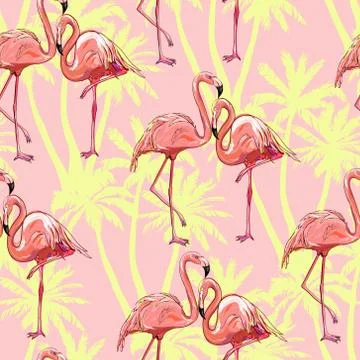 Seamless flamingo pattern vector illustration 스톡 일러스트
