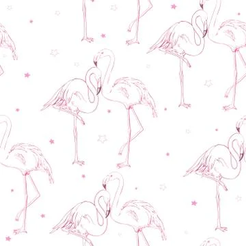 Seamless flamingo pattern vector illustration 스톡 일러스트