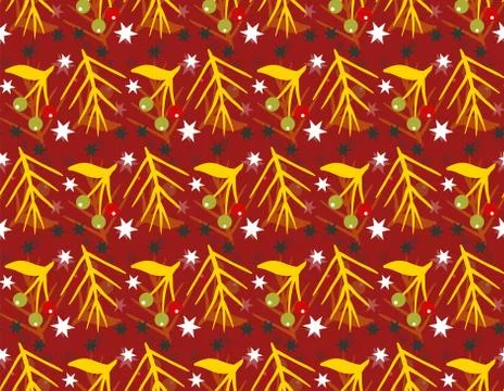 Seamless Flat pattern with christmas elements Stock Illustration