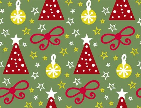 Seamless Flat pattern with christmas elements Stock Illustration