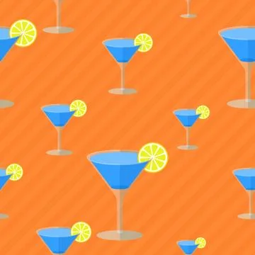 Seamless flat pattern with cocktail glasses イラスト素材