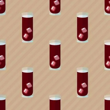 Seamless flat pattern with cocktail glasses Stock Illustration
