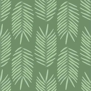 Seamless flat pattern with palm tree branch Stock Illustration