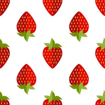 Seamless of flat strawberries Stock Illustration