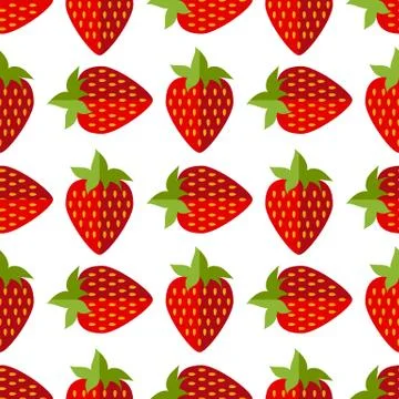 Seamless of flat strawberries Stock-Illustration