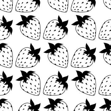 Seamless of flat strawberries Stock Illustration