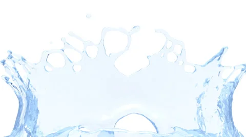 Seamless flight through blue water splash in slow motion, with alpha (FULL HD) Video stock 39654739