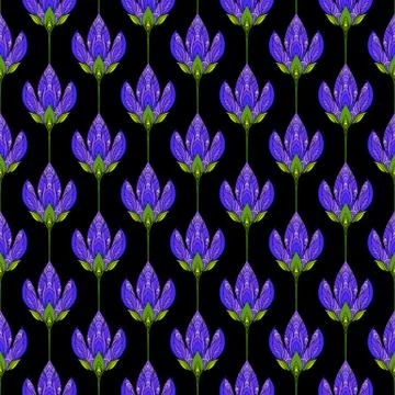 Seamless floral abstract pattern. Colorful print composed of colored purple f Stock Illustration
