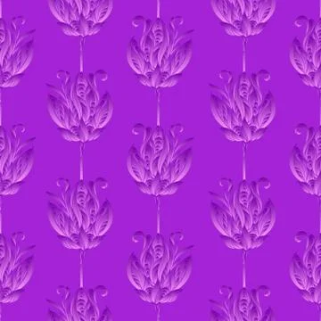 Seamless floral abstract pattern. Colorful silk print composed of pink violet Stock Illustration