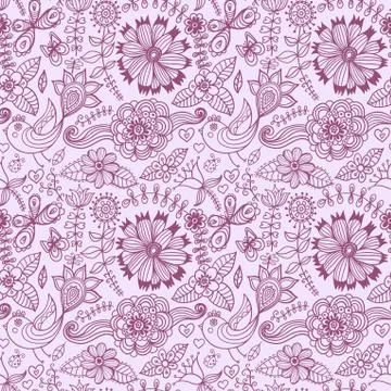 Seamless floral background. copy that square to the side and you'll get seaml Stock Illustration