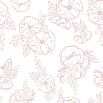 Seamless floral background. Delicate spring texture of pink flowers Stock Illustration