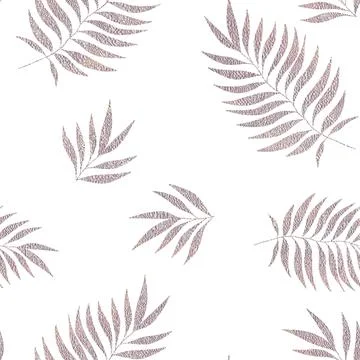 Seamless floral background featuring delicate leaves in muted tones Stock Illustration