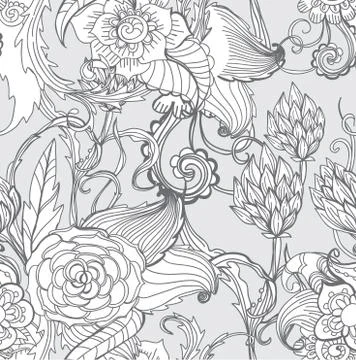 Seamless floral background Stock Illustration