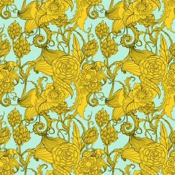 Seamless floral background Stock Illustration