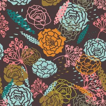 Seamless floral background Stock Illustration