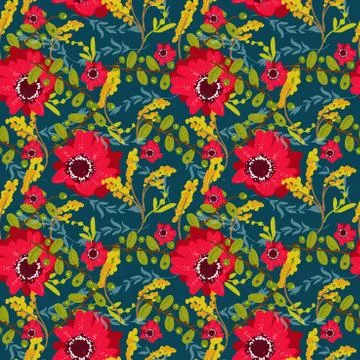 Seamless floral background Stock Illustration
