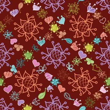 Seamless floral background Stock Illustration