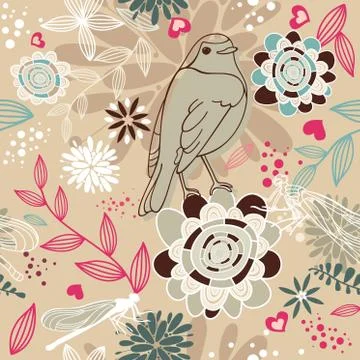Seamless floral background Stock Illustration