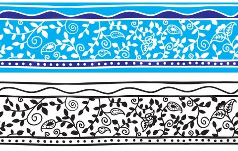 Seamless floral background pattern - indian style Stock Illustration