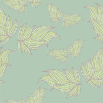 Seamless floral background pattern. Nature theme,leaves, hand - drawn abstract Illustrazione stock