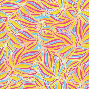 Seamless floral background pattern. Nature theme,leaves, hand - drawn abstract Illustrazione stock