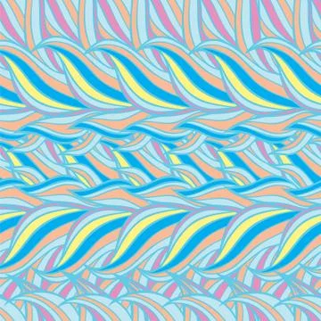 Seamless floral background pattern. Nature theme,leaves, hand - drawn abstract Illustrazione stock