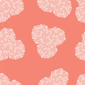 Seamless floral background pattern. Nature theme, hand - drawn abstract elements Stock Illustration