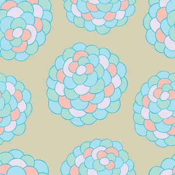 Seamless floral background pattern. Nature theme, hand - drawn abstract elements Stock Illustration