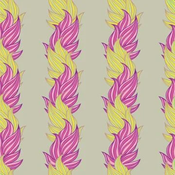 Seamless floral background pattern. Nature theme,leaves, hand - drawn abstract Stock Illustration