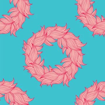 Seamless floral background pattern. Nature theme,leaves, hand - drawn abstract Stock Illustration