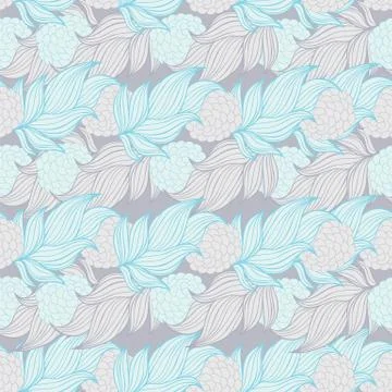 Seamless floral background pattern. Nature theme,leaves, hand - drawn abstract Stock Illustration