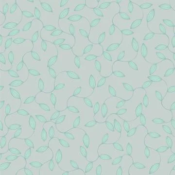 Seamless floral background pattern in retro vintage green and blue colors Stock Illustration