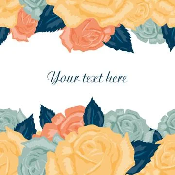 Seamless floral background with text. Stock Illustration