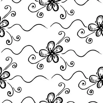 Seamless floral background. on white background Stock Illustration