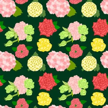 Seamless floral bloom pattern Stock Illustration