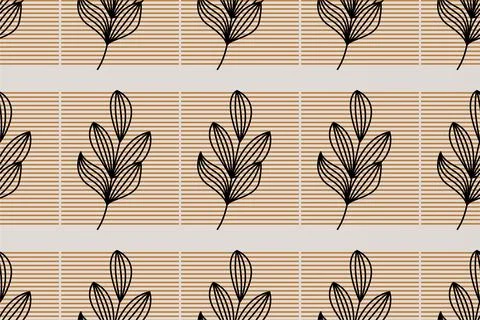 Seamless floral boho pattern background Stock Illustration
