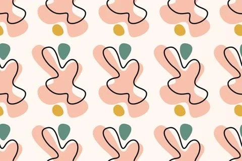 Seamless floral boho pattern background Stock Illustration