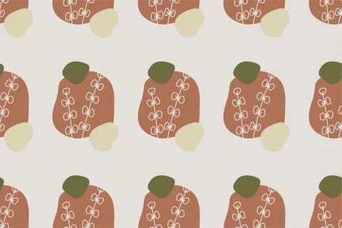 Seamless floral boho pattern background Stock Illustration