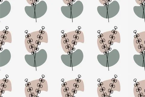Seamless floral boho pattern background Illustrazione stock