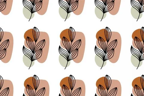 Seamless floral boho pattern background Illustrazione stock