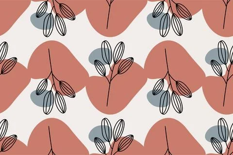 Seamless floral boho pattern background Stock Illustration