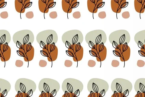 Seamless floral boho pattern background Stock Illustration