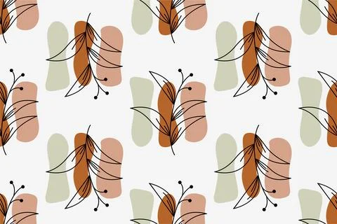 Seamless floral boho pattern background Stock Illustration