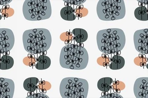 Seamless floral boho pattern background Illustrazione stock