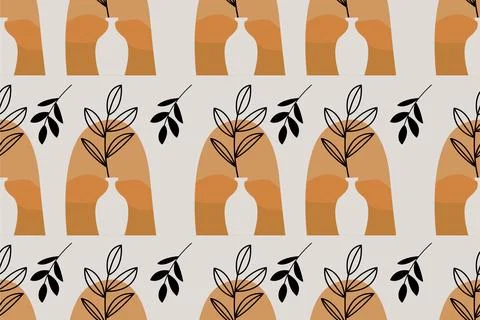 Seamless floral boho pattern background Illustrazione stock